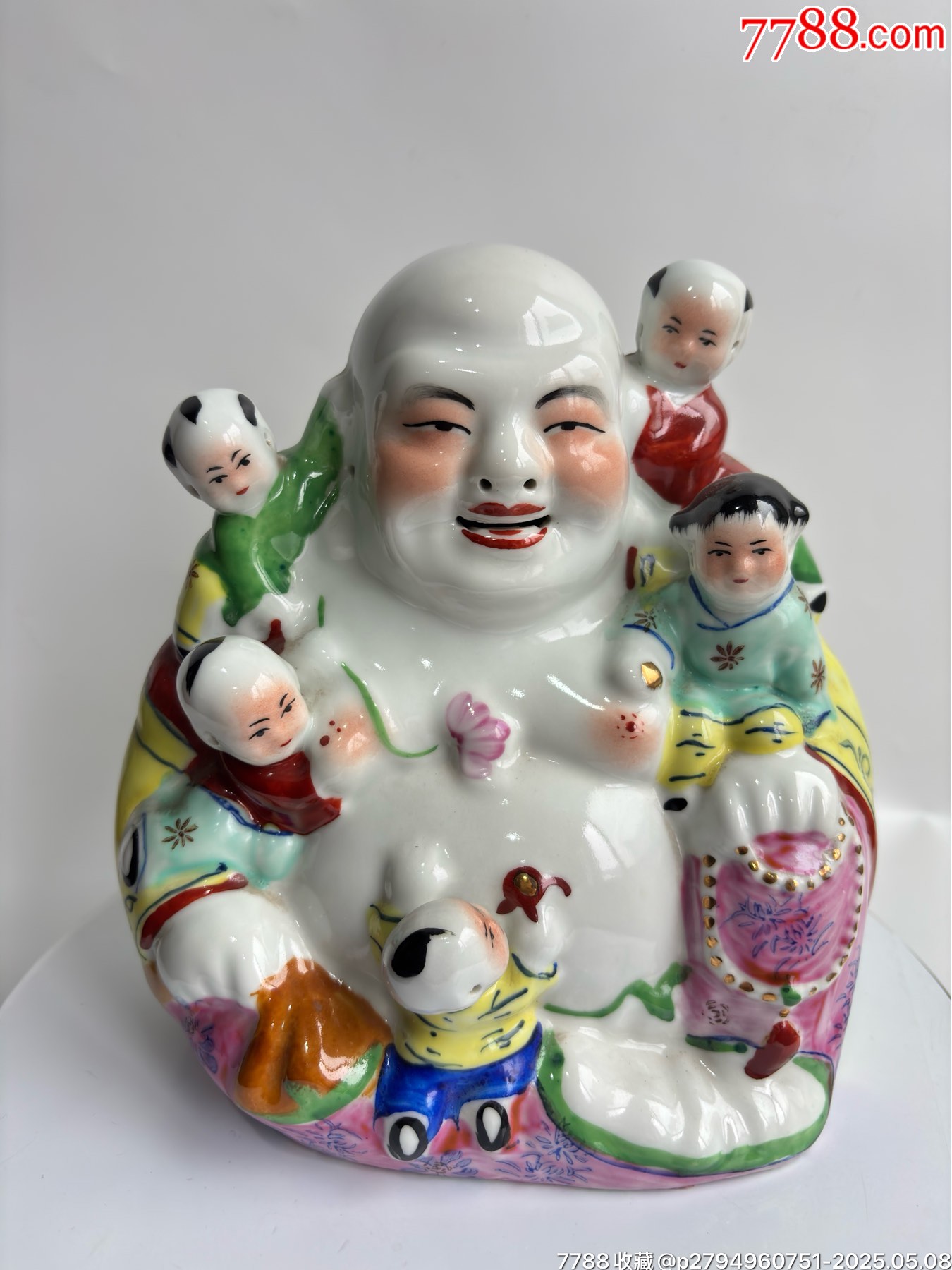 优出早期567景德镇陶瓷五子登科弥勒佛一尊_雕塑瓷/瓷雕_乾道文化【7788