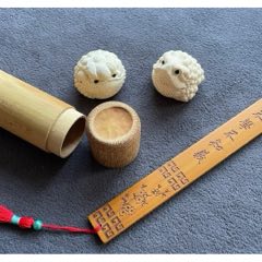 20231127J03竹雕金蟾竹盒尺一組4件(se106582956)_遼南博雅齋