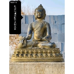 古董收藏旧藏纯铜泥金撒朱砂佛像【黄财神】佛像大摆件_铜像/铜