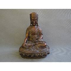 人気特価 古董收藏旧藏纯铜泥金撒朱砂佛像【黄财神】佛像大摆件_铜像/铜 真鍮製