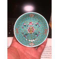 五十年代粉彩壽紋寶相花盤