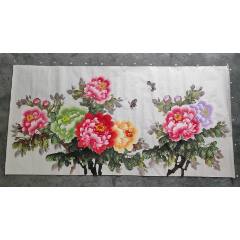 B40405號(hào)國畫寫意花卉富貴牡丹138×68cm作者：佚名（無落款）(se106620168)_呈祥書畫苑