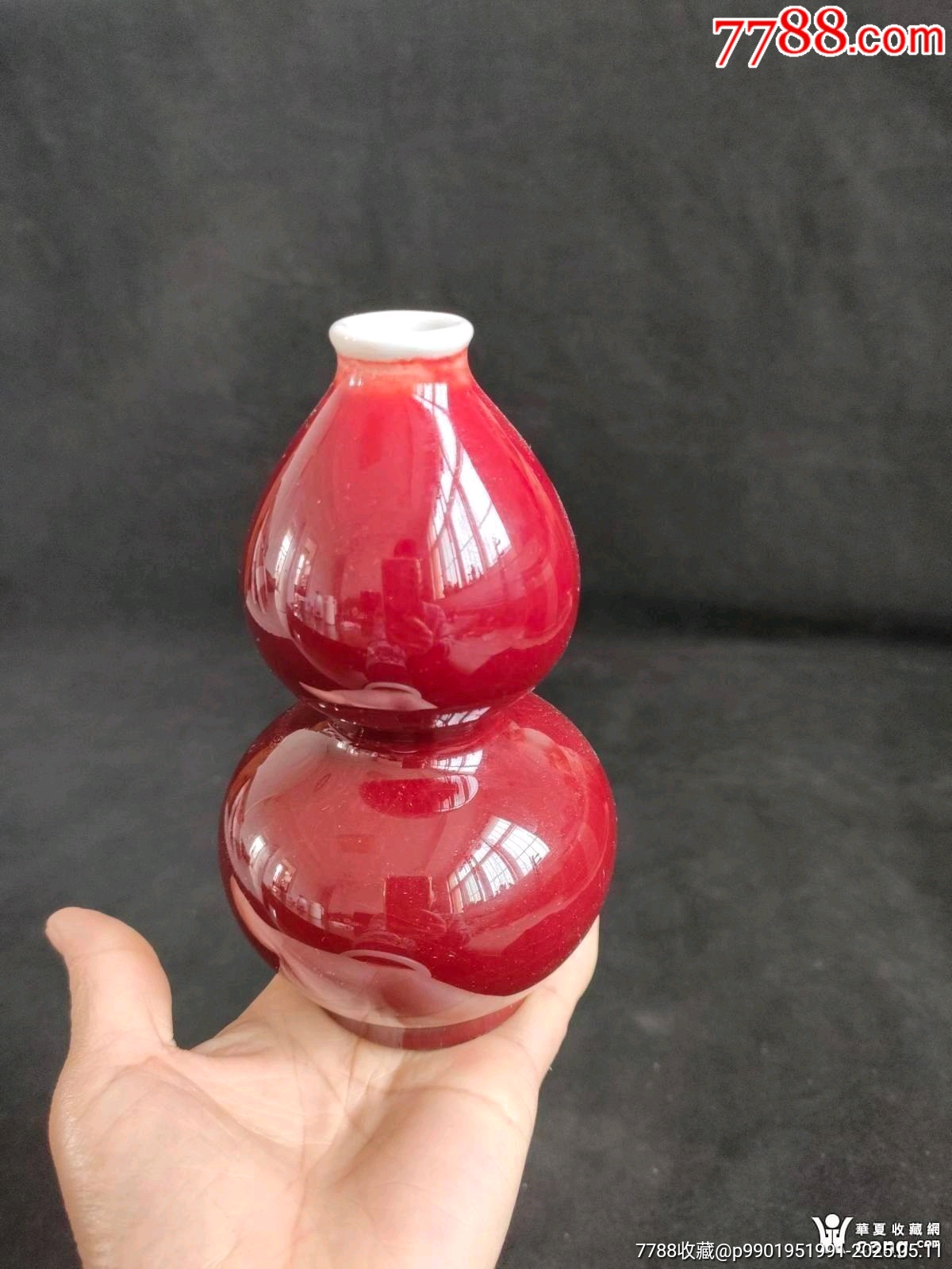 六七十年代建国瓷厂豇豆红葫芦瓶，_红釉瓷_美玉玉轩【7788旧书网】