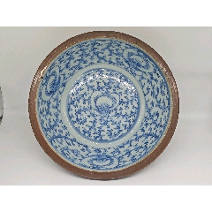 清代青花缠枝莲盆-青花瓷-7788红宝书