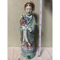 1370 中国 骨董 福建會館 游長子造 十錦 粉彩 漢人 置物 時代物