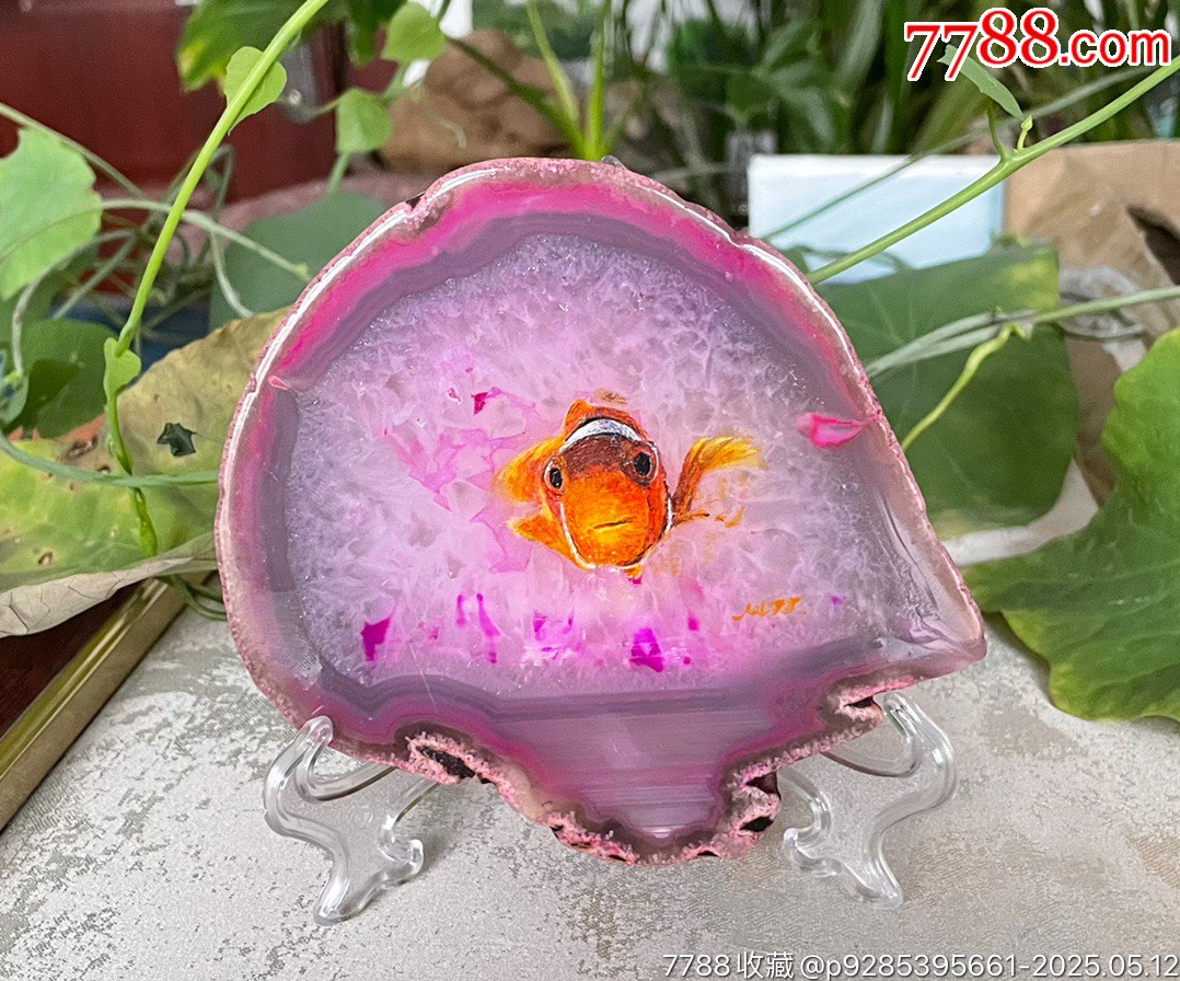 20231123J61爆晶粉色小瑪瑙片手繪【小丑魚】_價(jià)格280元【遼南博雅齋】_第6張_7788收藏__收藏?zé)峋€