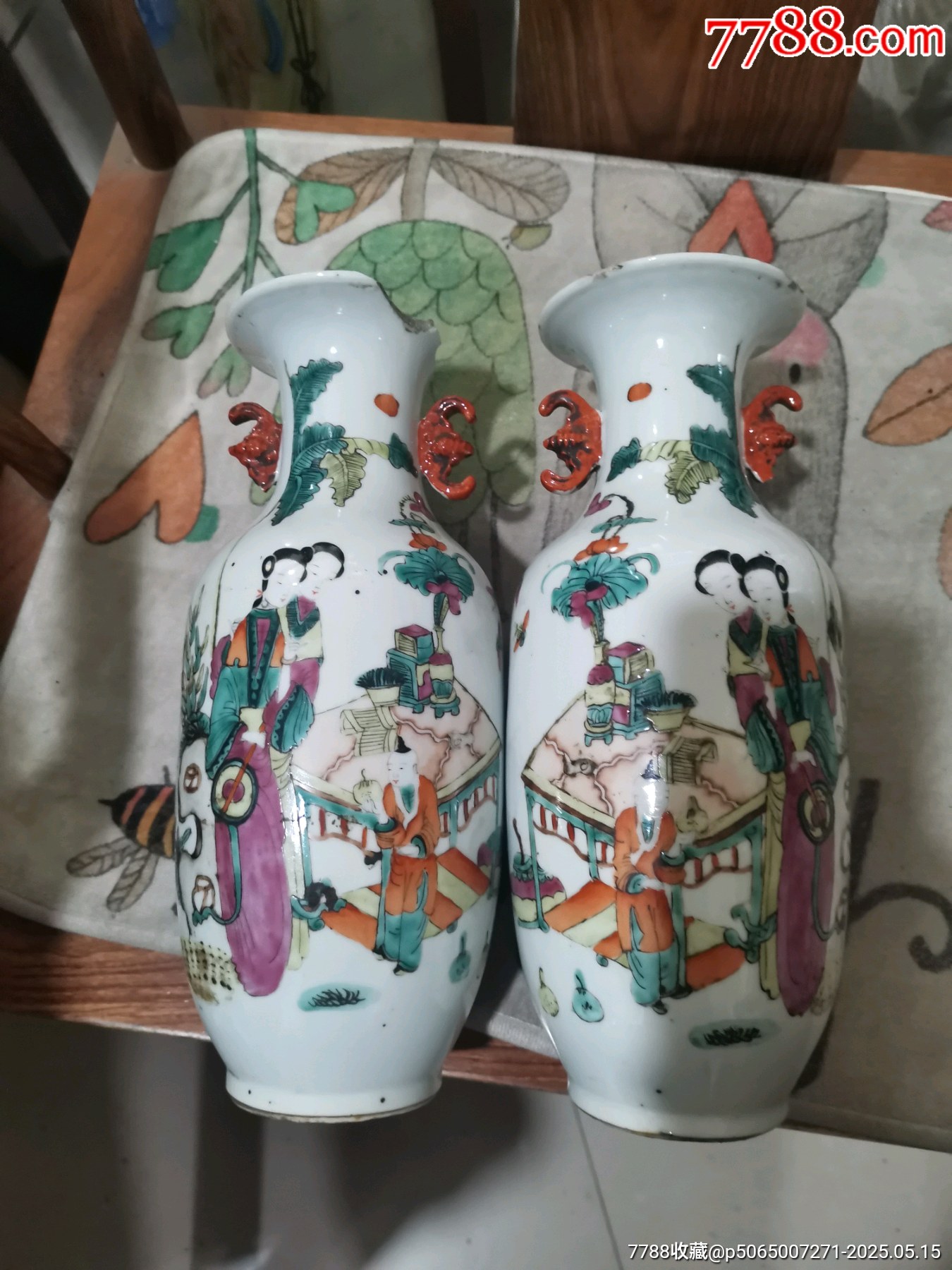 中国古美術/粉彩人物花瓶 【光緒年製】在銘/F 中国古美術/粉彩人物花瓶 【光緒年製】在銘/F 中国古美術/