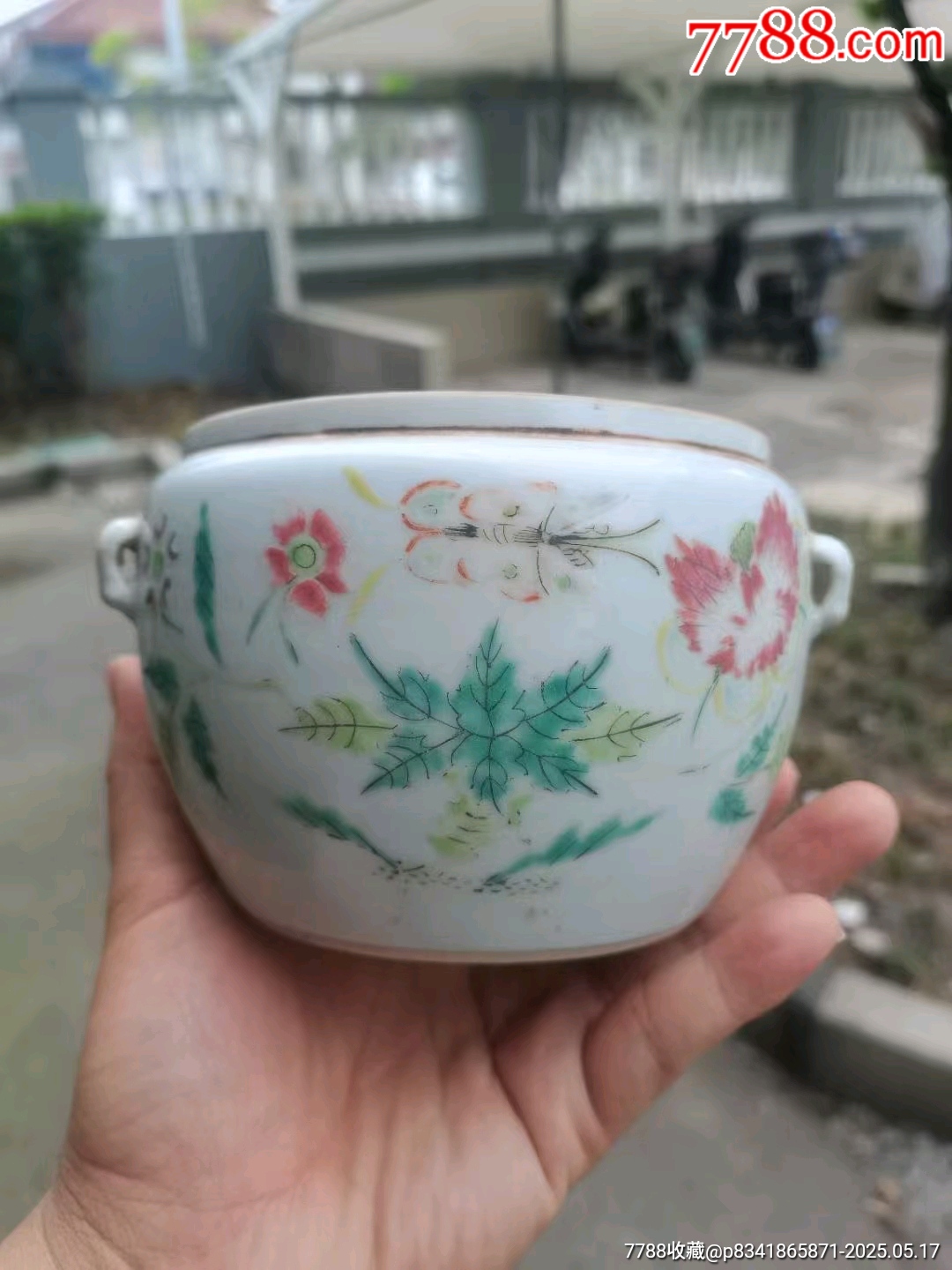 花鳥粥罐 清代同治粉彩花鸟粥罐，口径12_旧瓷器_炳煌堂【7788旧书网】