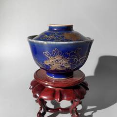 霽藍(lán)描金一品富貴蓋碗盤碗杯碟壺罐瓶水洗水盂壁掛瓶蓋碗爐筆筒(se106736400)_清茗敘瓷丶