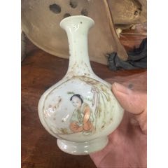 清同治粉彩仕女小花瓶_彩绘瓷/彩瓷_收藏行情_回收价格_7788小本票