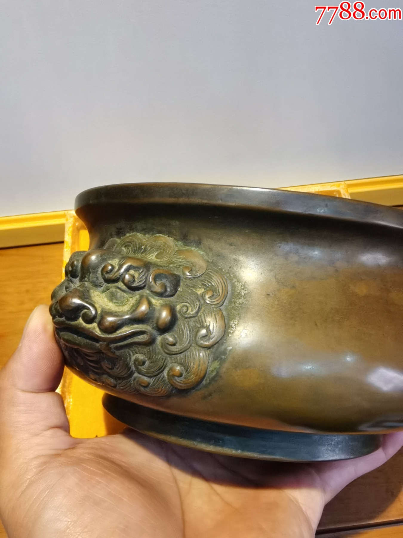 清代狮子耳老铜香炉_铜炉_鑫淼祥古玩店【7788红宝书】