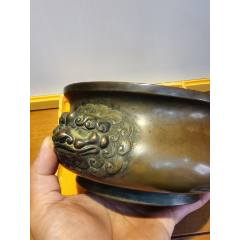 清代狮子耳老铜香炉_铜炉_鑫淼祥古玩店【7788红宝书】