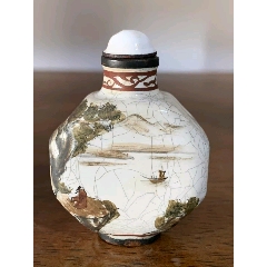 清代铜胎画珐琅山水鼻烟壶，-鼻烟壶-7788红宝书
