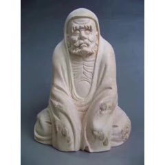 2I37J053素色竹根雕達摩擺件???_遼南博雅齋