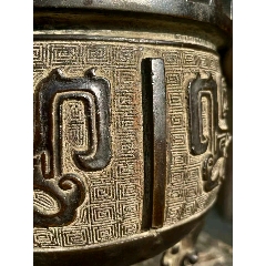 明代高浮雕神兽铜香炉！9-铜炉-7788红宝书