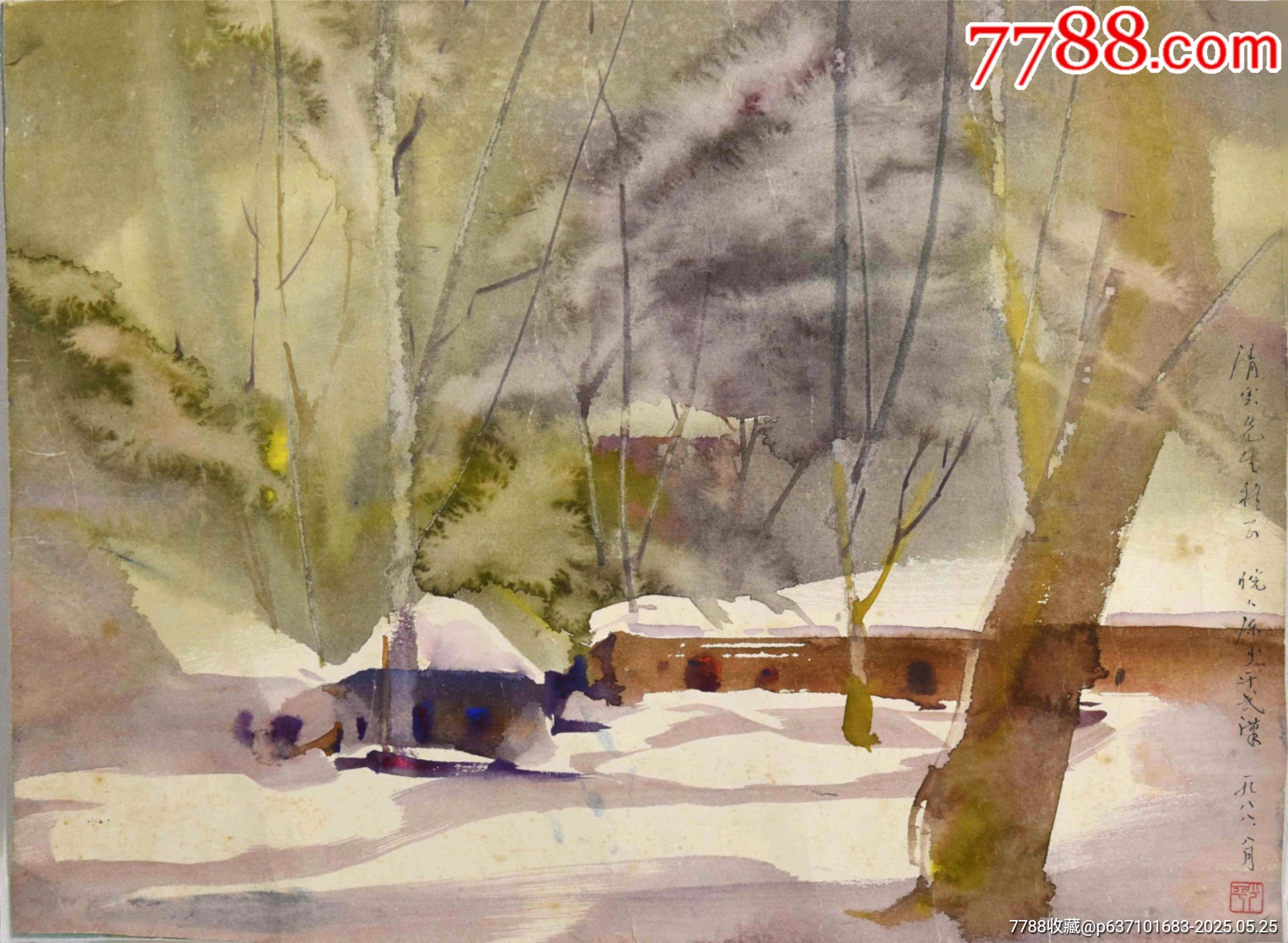 著名水彩画家陈少平作品：风景（1988年作））-水粉/水彩原画