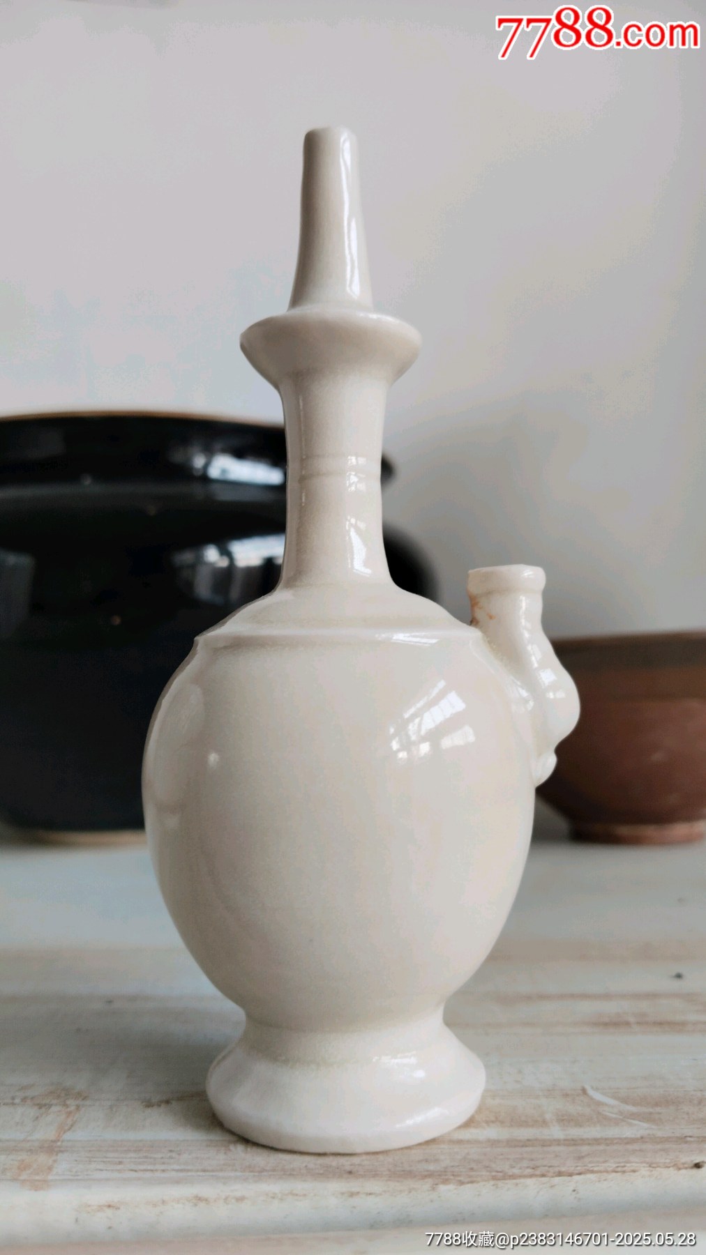 唐代邢窑白釉净瓶,小精品