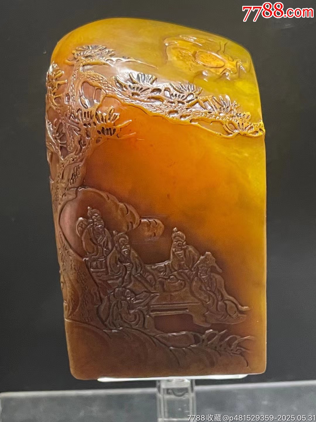 中国古美術・ 降龍羅漢・寿山石極品水晶銀田黄の印鑑・摆件・文房具・