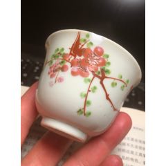 清末民初彩梅鈴鐺杯