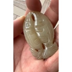 老和田玉双鱼挂牌-和田玉-7788红宝书