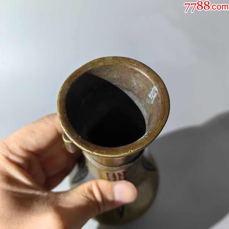 民國(guó)蟬紋貫耳清供銅瓶包老銅器香爐筆架錢幣鎮(zhèn)尺墨盒銅壺銅_價(jià)格800元_第5張_7788收藏__收藏?zé)峋€