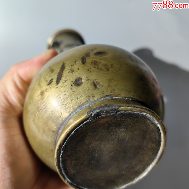 民國(guó)蟬紋貫耳清供銅瓶包老銅器香爐筆架錢幣鎮(zhèn)尺墨盒銅壺銅_價(jià)格800元_第8張_7788收藏__收藏?zé)峋€