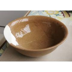 中国古美術/宋時代黄釉魚紋茶碗//B-65 北宋龙泉窑黄褐釉碗标本-酱釉瓷/紫金釉-7788旧书网