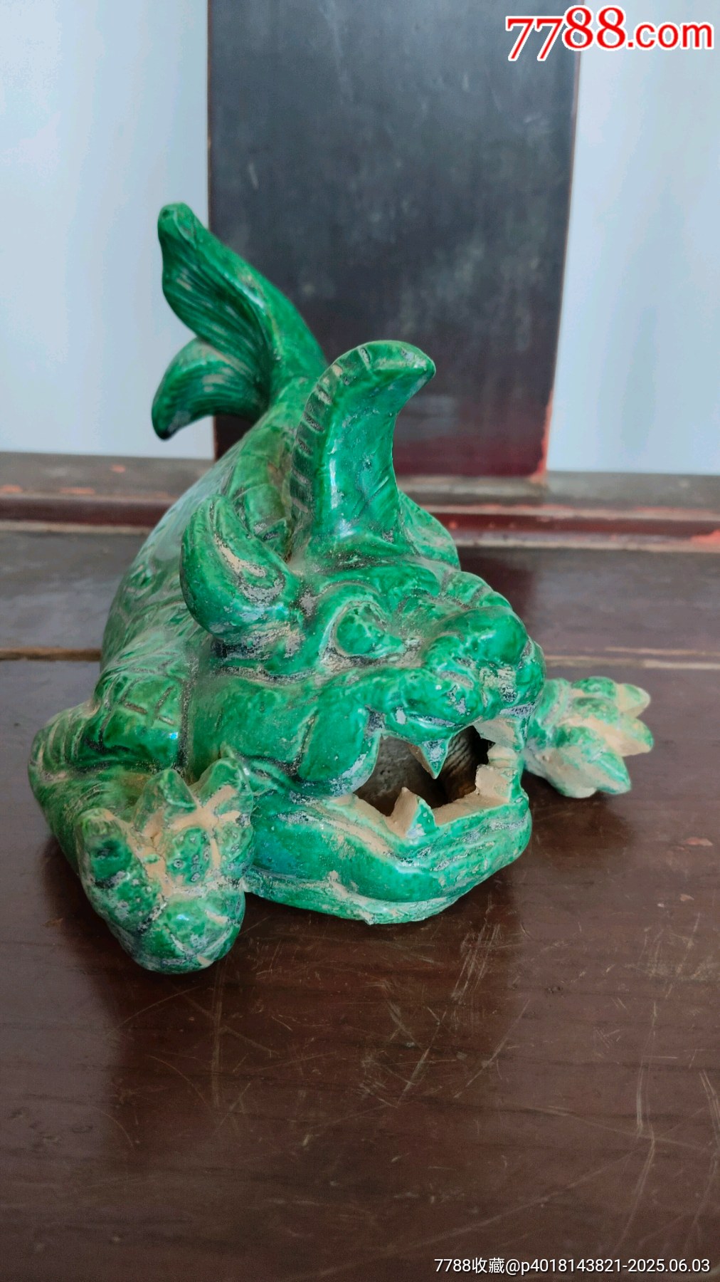 JQ524 中国古玩 宋時代 緑釉「魚」幅8.7cm・宋緑釉魚 置物