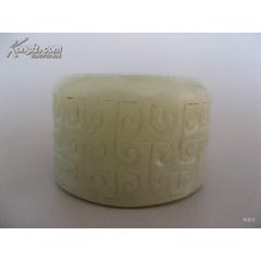 12339紋飾漂亮的白玉扳指_遼南博雅齋