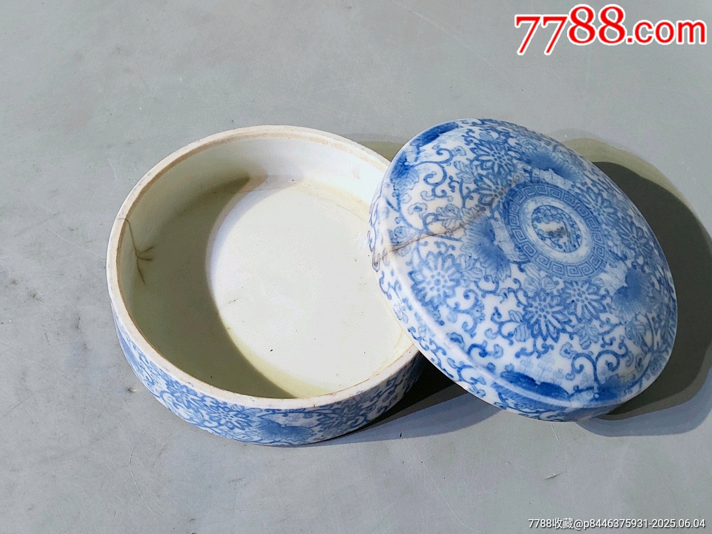 古玩旧藏清代青花手串盒朝珠盒_青花瓷_顺应时代【7788红宝书】