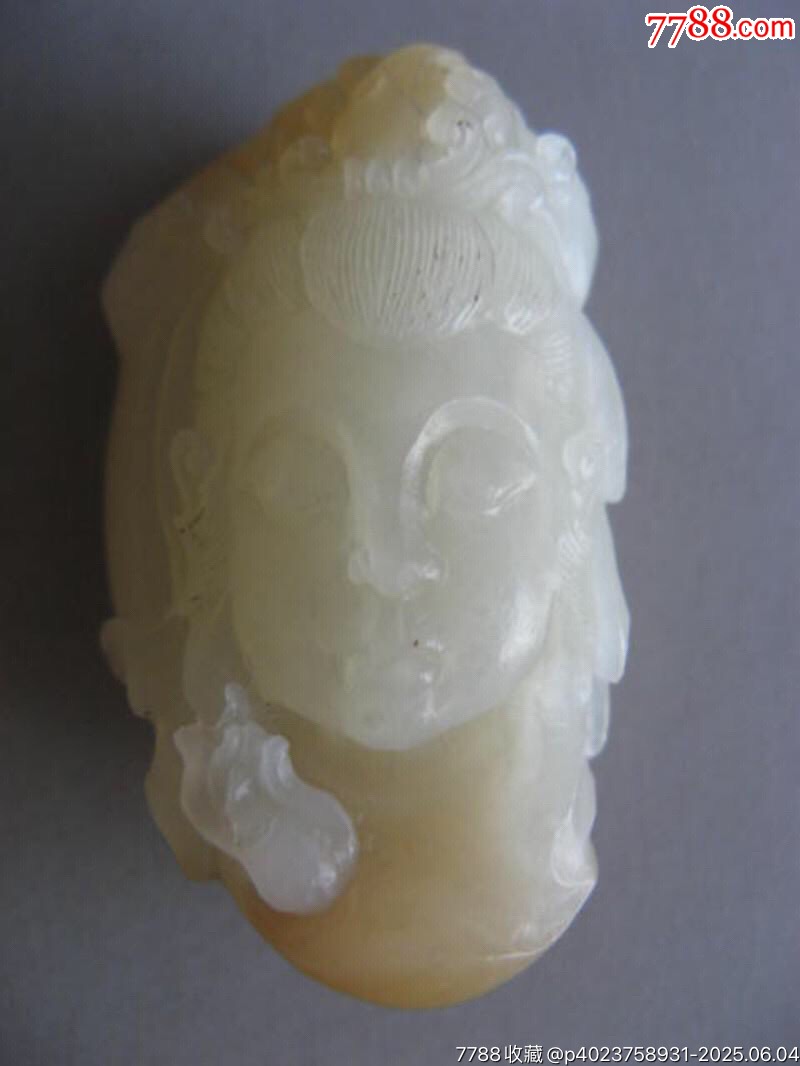 12463和田青白玉糖料精雕觀(guān)音_價(jià)格1800元_第3張_7788收藏__收藏?zé)峋€(xiàn)