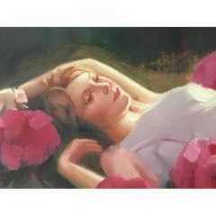 80626J06WG油畫作品【鮮花睡美人】
