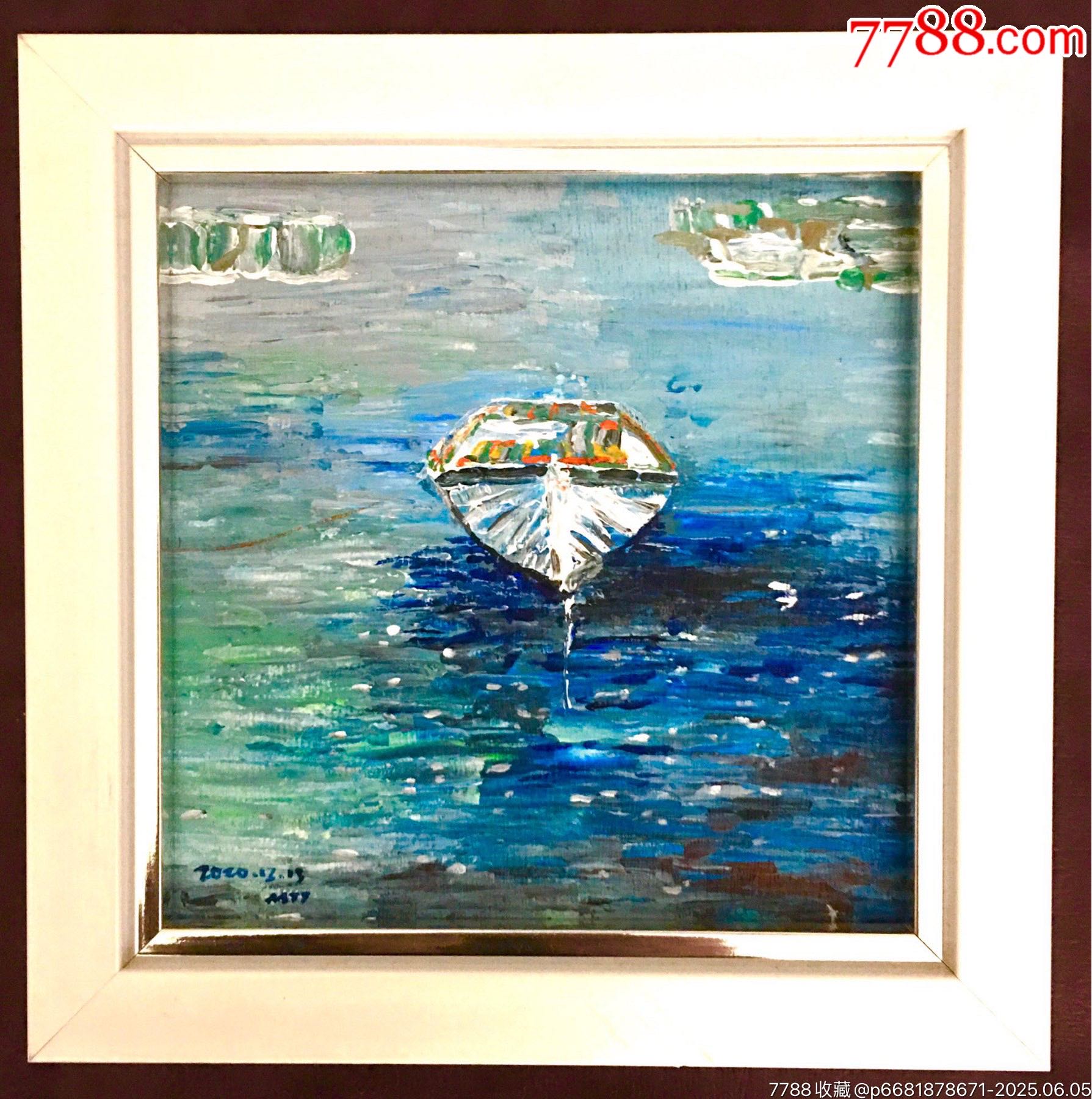 20201213-56木板手繪油畫【小船】_價格200元_第3張_7788收藏__收藏熱線