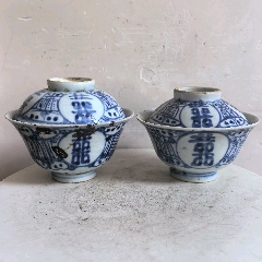 中国骨董 清時代 嘉庆年製，青花茶壷 中国骨董 清時代 嘉庆年製，青花茶壷