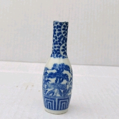 中国 骨董 清時代 仿哥窑 哥窯 青花 染め付け 花瓶