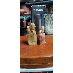 ◆天香楼◆清代 寿山石獅子鈕印材 唐物AB1284 清代壽山石田黃石篆刻章 獅鈕手工書法印章 長方形朱文黃色閒章