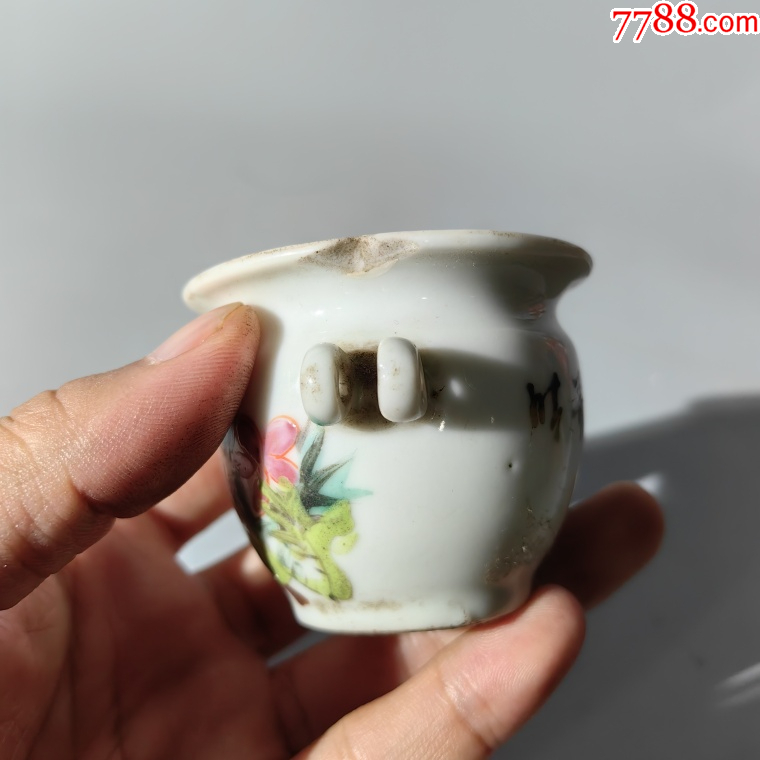 光緒粉彩花鳥(niǎo)鳥(niǎo)食罐盤(pán)碗杯碟壺罐瓶水洗水盂壁掛瓶蓋碗爐筆筒_價(jià)格580元_第5張_7788收藏__收藏?zé)峋€