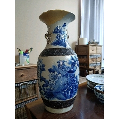 大清康熙年製青花花鳥文盤　 時代物 骨董 青花　箱付き 大清康熙年製青花花鳥文盤 時代物 骨董 青花 箱付き 青花花鳥