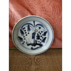 清】清時代 大清康煕年製 染付き 青花山水紋茶碗4.8x8.3㎝ 茶煎