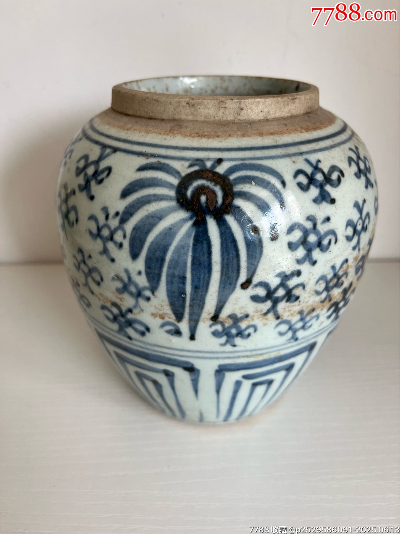 明代青花花卉大罐_價格500元【榛子老貨】_第1張_7788收藏__收藏?zé)峋€