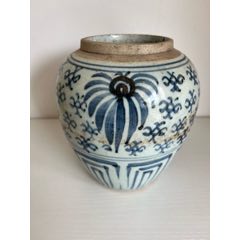 明代青花花卉大罐(se107159699)_榛子老貨