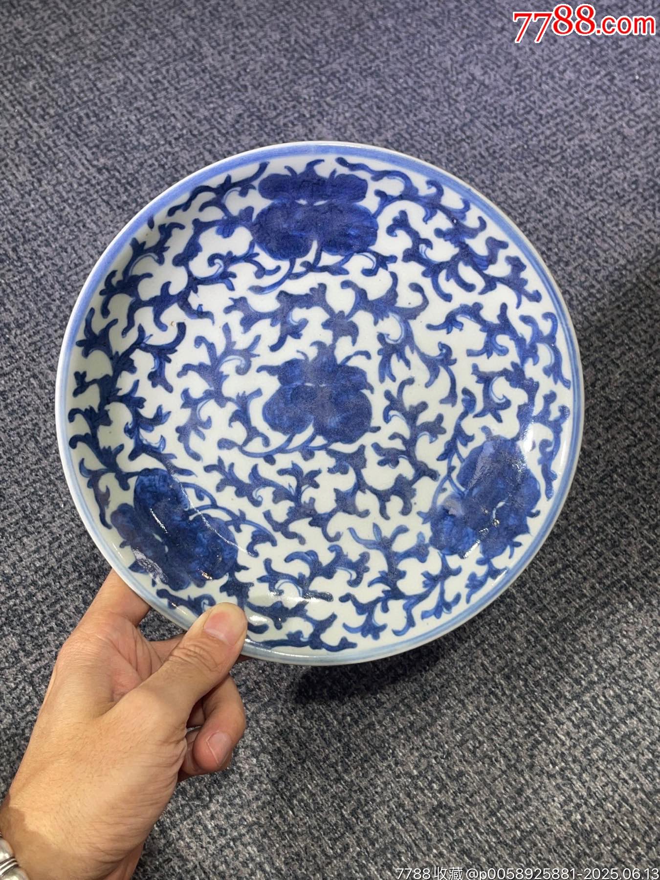 中国　青花　鳥纏枝花卉文盤　V　R6802E 中国 青花 鳥纏枝花卉文盤 V R6802E - メルカリ