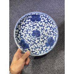 L0295清中期缠枝莲青花盘_青花瓷_广东松古堂【7788红宝书】