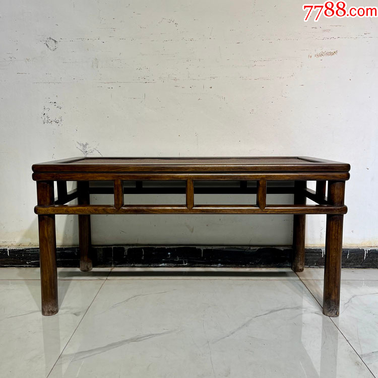 老黄花梨家具古董老家具清代黄花梨海黄油梨藤面春凳方凳古典家具-木椅