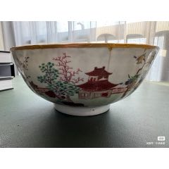 清乾隆粉彩描金山水瓜棱大海碗_彩绘瓷/彩瓷_收藏价格_鉴定交易_7788瓷器网