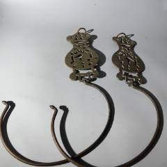 民國厚重雙面工福壽平安帳勾一對包老銅器香爐筆架錢幣鎮(zhèn)尺墨