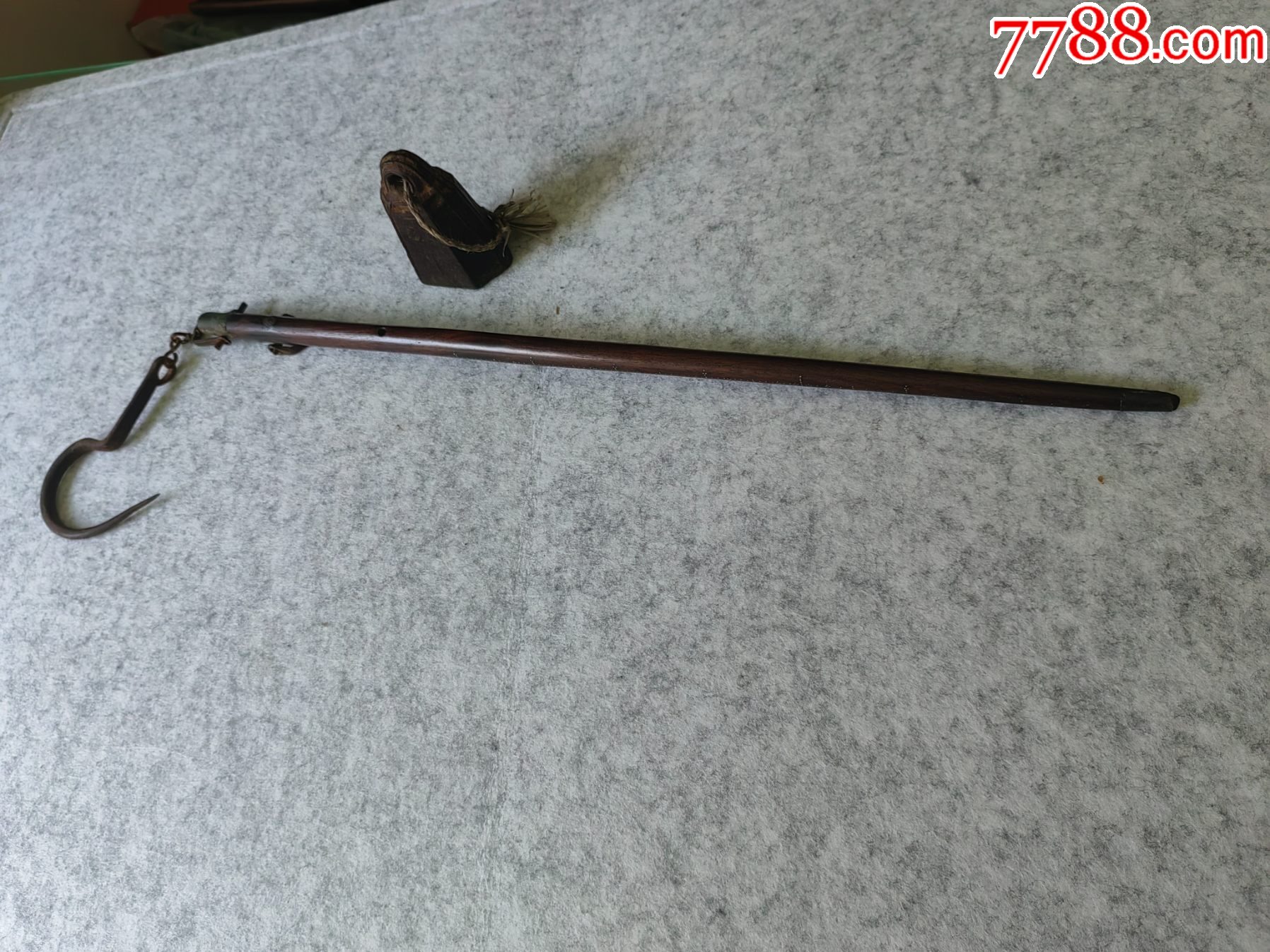 清末带鬼脸花纹红木秤杆公平交易秤杆秤砣老称杆称量文化_杆秤_图片收藏_回收价格_7788相机收藏