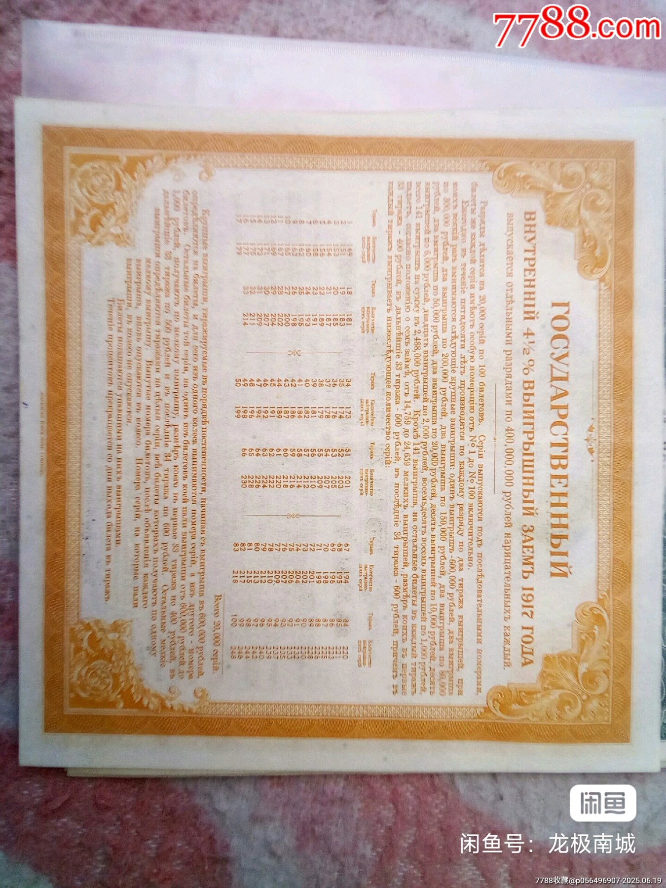 沙俄債券6張_價格1500元【瑞楓貨廊】_第2張_7788收藏__收藏熱線