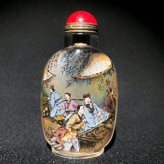 琉璃内画鼻烟壶：-鼻烟壶-7788红宝书