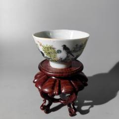 粉彩花樹紋杯 雍正御製 款 清時代 擺件 中国古玩 中国美術 A826